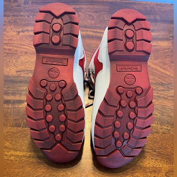 TIMBERLAND Euro Hiker Mid Leather Hiking Boot, 90s Vintage Red/White, Size 9 Y2K - Picture 4 of 13